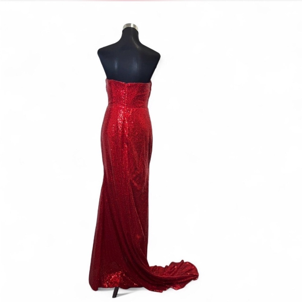 Strapless Red Sequin Gown - Picture 5 of 9